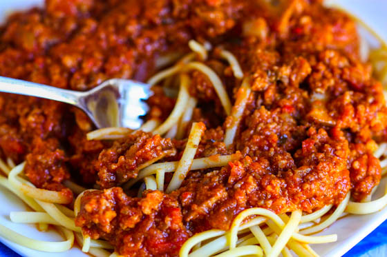This dish isn't difficult to make, Enjoy This is what a good plate of Spaghetti and meatsauce should look like